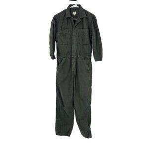 Citizens of Humanity Utility Jumpsuit Green Black Mechanic Twill Button Front XS